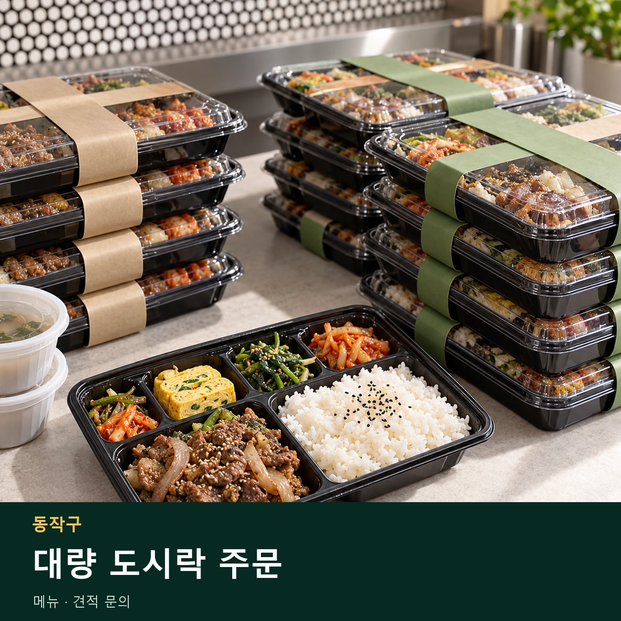 동작구 대량 도시락 주문 메뉴와 주문 목적 안내 이미지