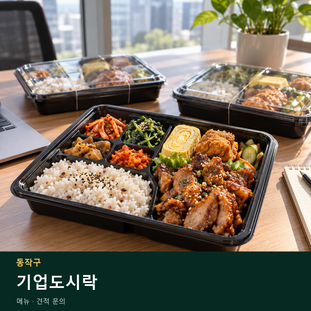 동작구 기업도시락 메뉴와 주문 목적 안내 이미지