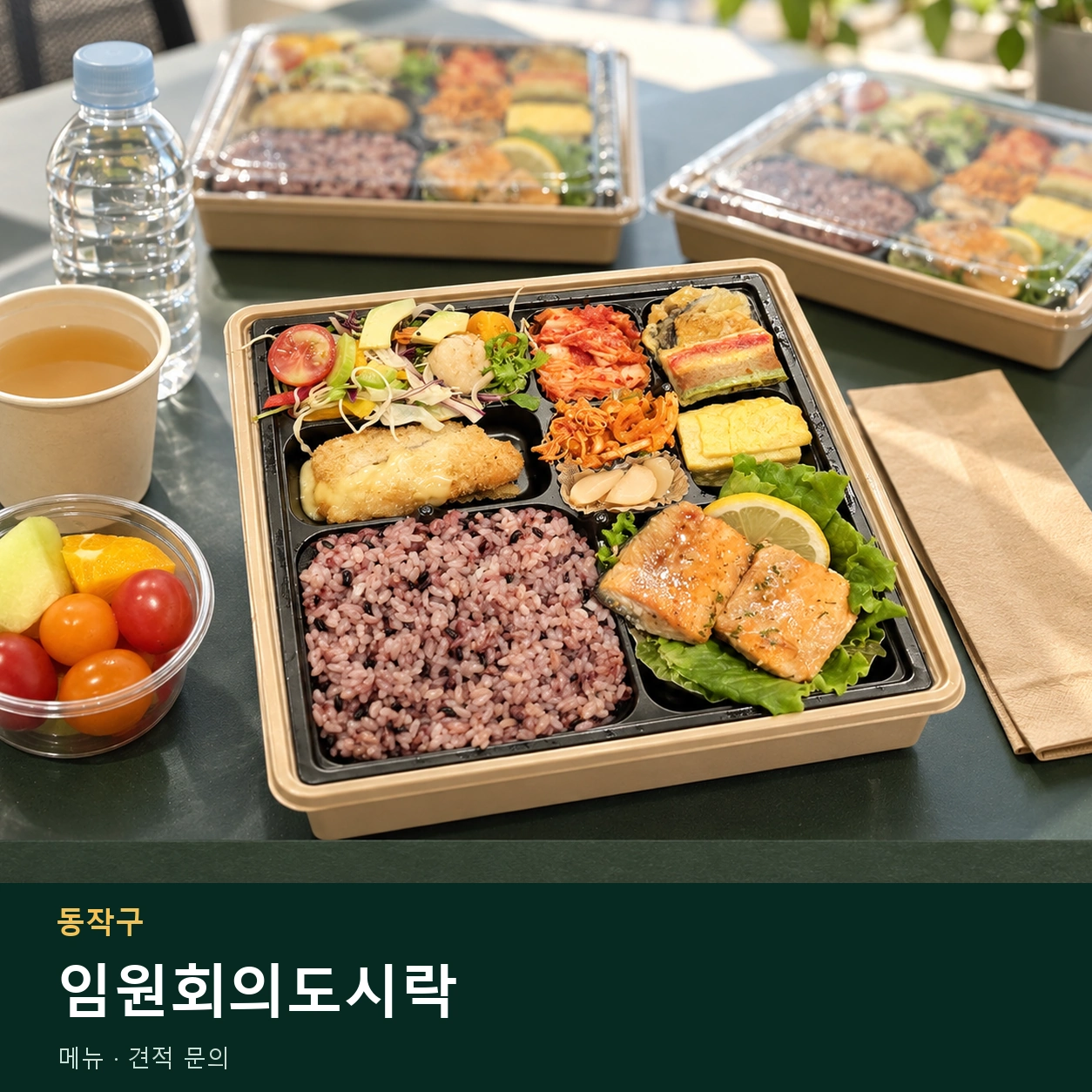 동작구 임원회의도시락 메뉴와 주문 목적 안내 이미지