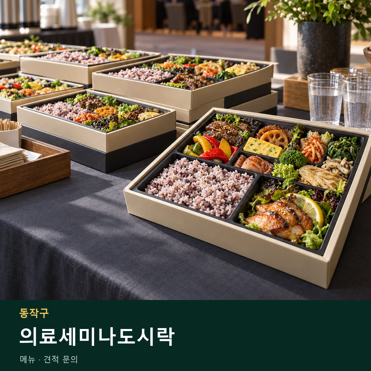 동작구 의료세미나도시락 메뉴와 주문 목적 안내 이미지