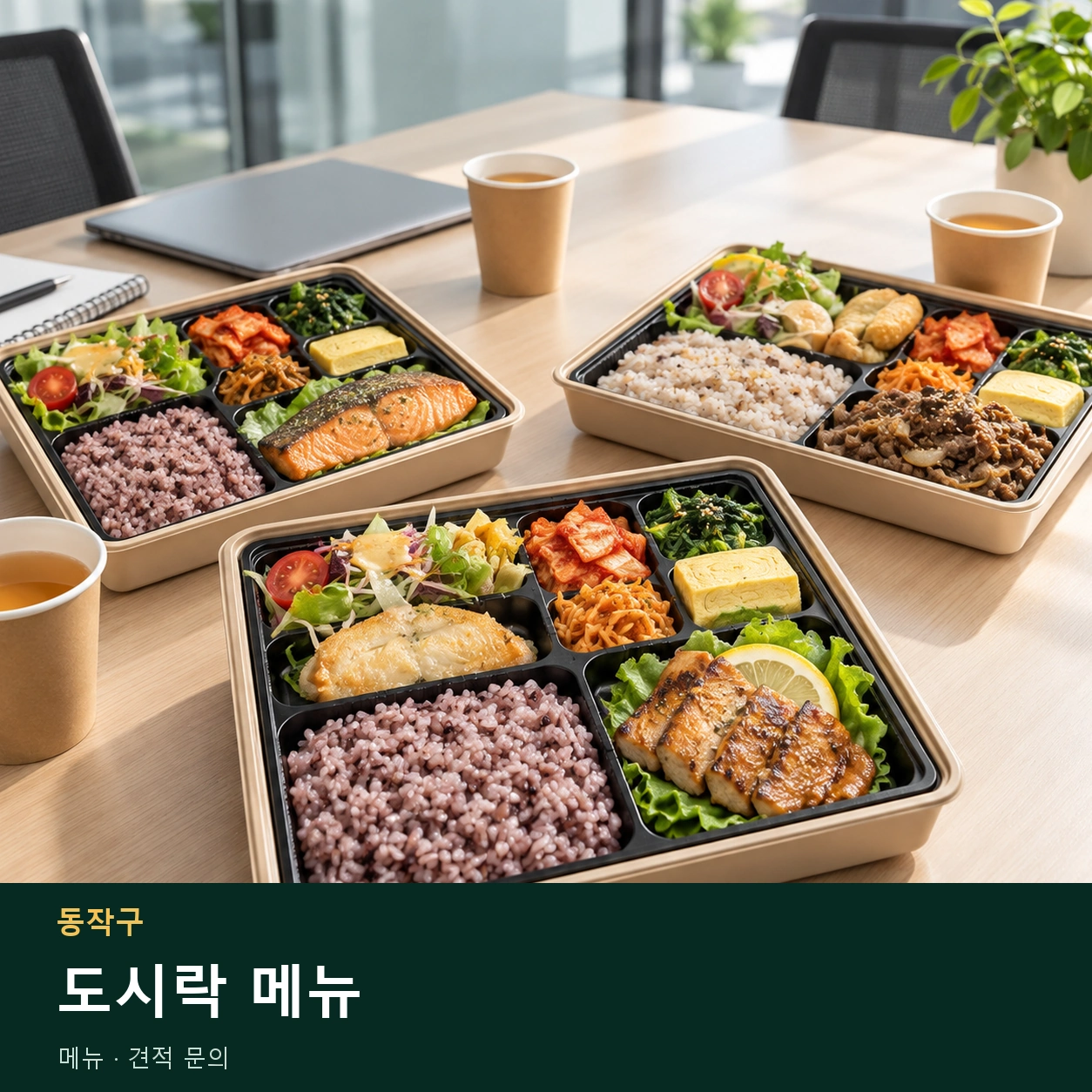 동작구 도시락 메뉴 메뉴와 주문 목적 안내 이미지
