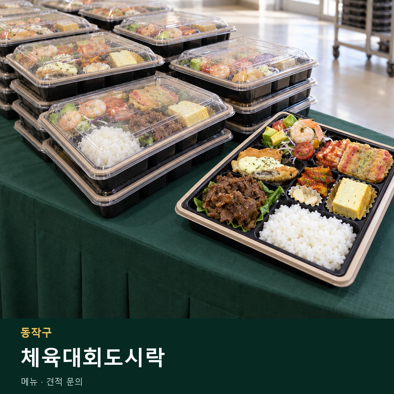 동작구 체육대회도시락 메뉴와 주문 목적 안내 이미지
