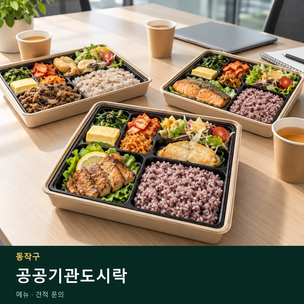 동작구 공공기관도시락 메뉴와 주문 목적 안내 이미지