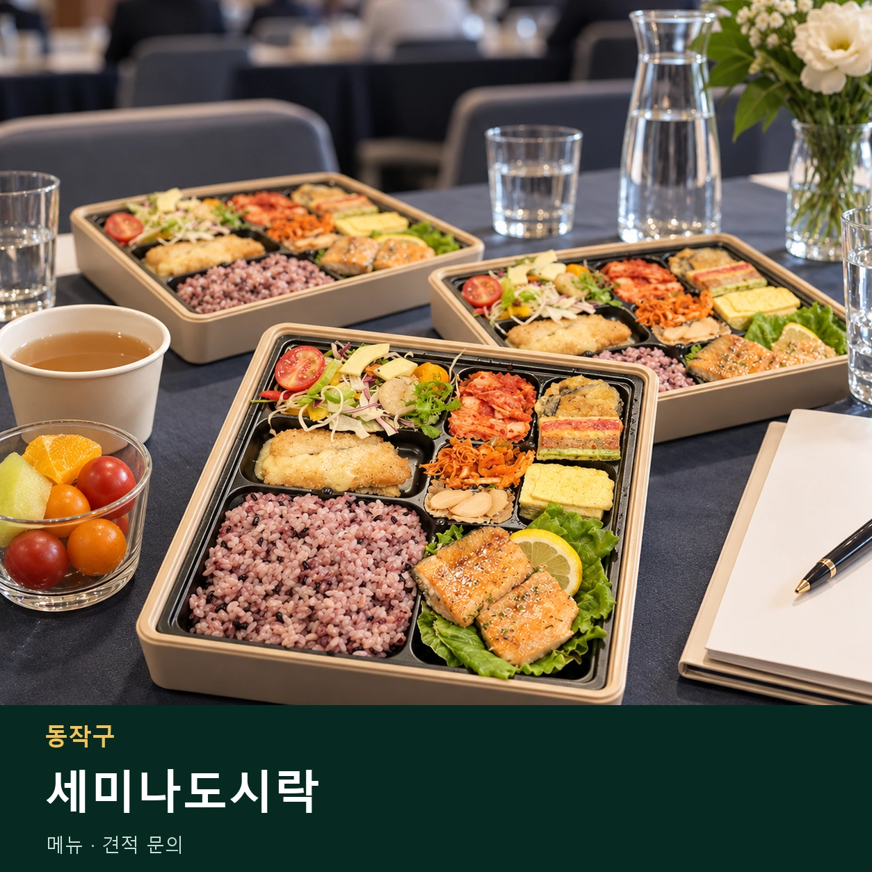 동작구 세미나도시락 메뉴와 주문 목적 안내 이미지